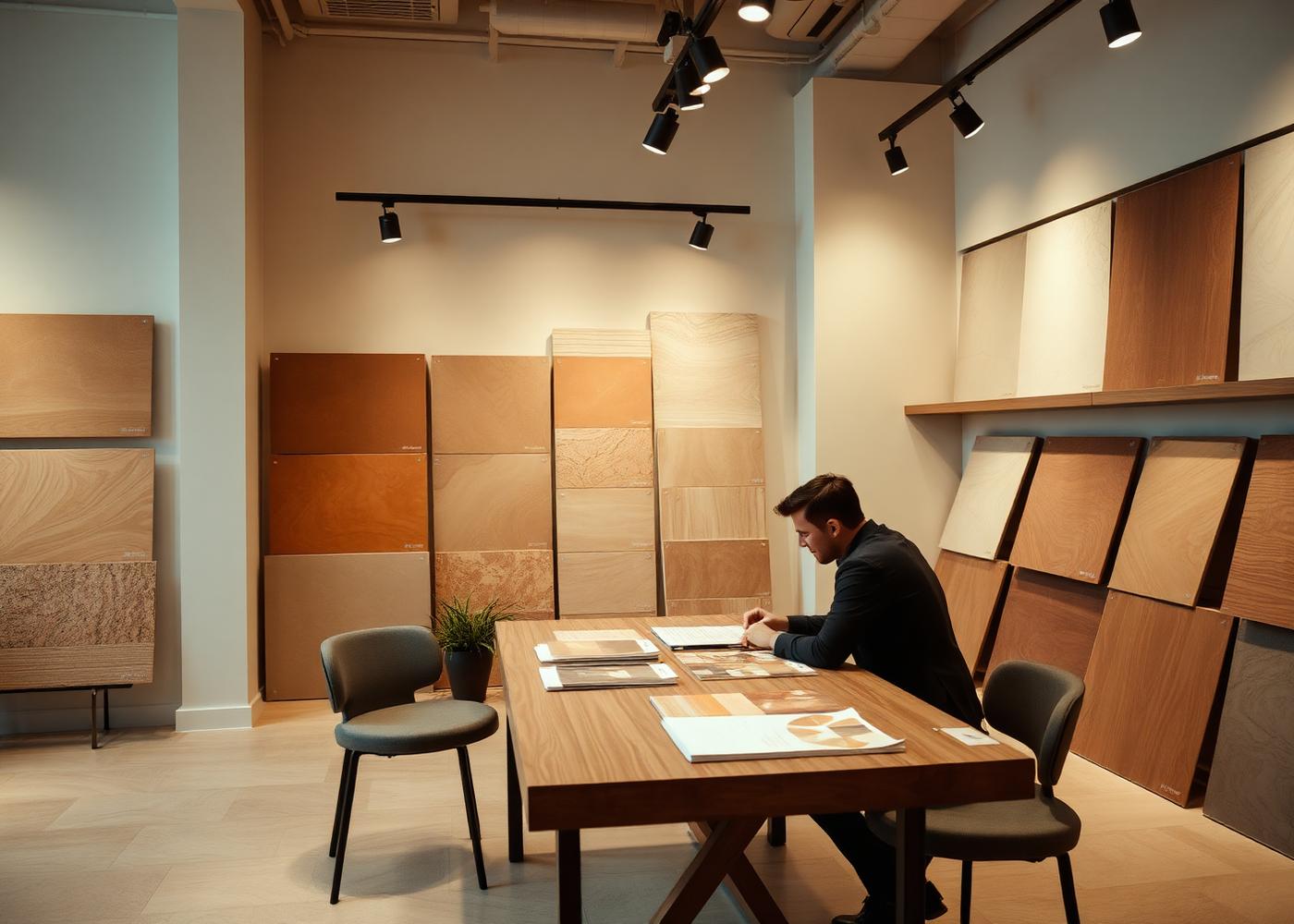 Consulente Outlet Ceramiche con campioni di materiale